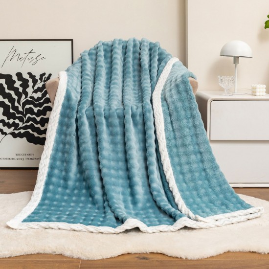 Summer single layer bubble rabbit velvet blanket French blue velvet four seasons leisure sofa cover blanket office nap air conditioning blanket Summer single layer bubble rabbit velvet blanket French blue velvet four seasons leisure sofa cover blanket office nap air conditioning blanket