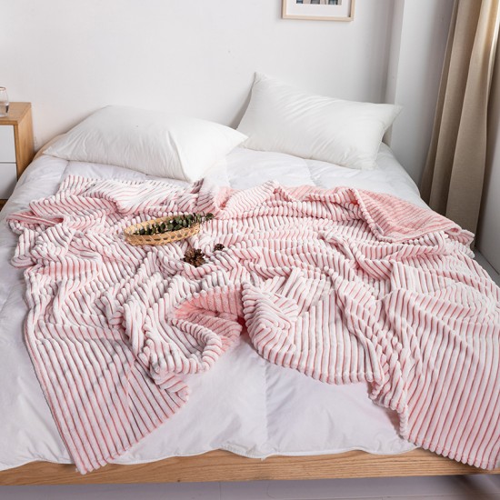 Flannel striped blanket four seasons single cover blanket office nap blanket casual sofa blanket gift blanket wholesale Flannel striped blanket four seasons single cover blanket office nap blanket casual sofa blanket gift blanket wholesale