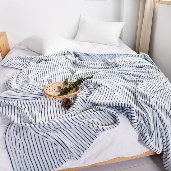 Flannel striped blanket four seasons single cover blanket office nap blanket casual sofa blanket gift blanket wholesale Flannel striped blanket four seasons single cover blanket office nap blanket casual sofa blanket gift blanket wholesale