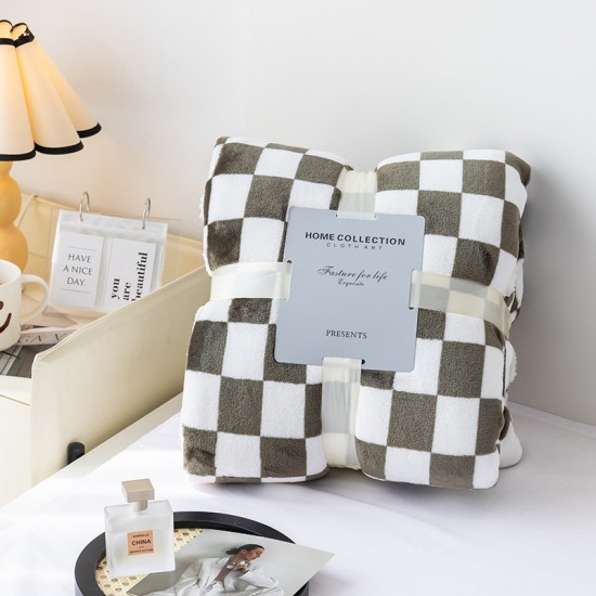 Printed checkerboard blanket single cover blanket sofa blanket coral velvet blanket office nap blanket air conditioning blanket wholesale Printed checkerboard blanket single cover blanket sofa blanket coral velvet blanket office nap blanket air conditioning blanket wholesale