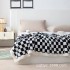 Wholesale checkerboard milk fleece blanket Lamb fleece double thickness casual sofa cover blanket office air conditioning blanket