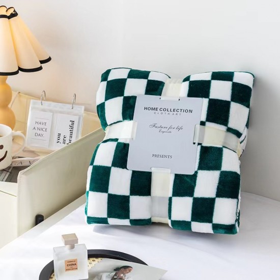 Printed checkerboard blanket single cover blanket sofa blanket coral velvet blanket office nap blanket air conditioning blanket wholesale Printed checkerboard blanket single cover blanket sofa blanket coral velvet blanket office nap blanket air conditioning blanket wholesale